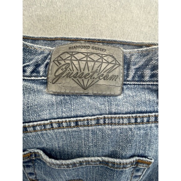 Diamond Gusset Blue Womens SZ 10 X 32 Regular Fit Vintage - Picture 5 of 11